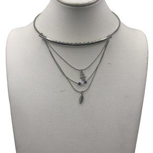 Charming Charlie‎ Statement Silver tone Necklace 16" steampunk